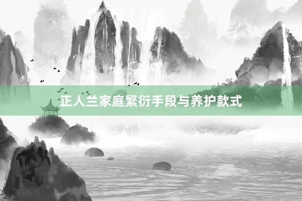正人兰家庭繁衍手段与养护款式
