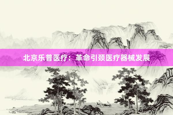 北京乐普医疗:革命引颈医疗器械发展